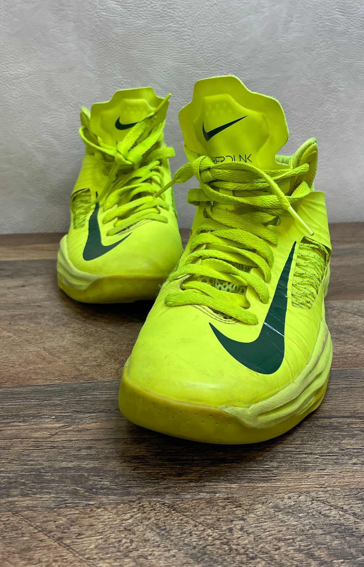 Nike Hyperdunk 2012 High GS Volt Green Gorge Green Basketball Shoes Size 5Y