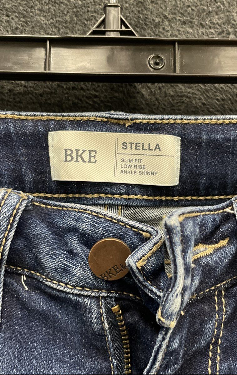 BKE Women's Stella Blue Distressed Slim Low Rise Ankle Skinny Jeans Sz 25
