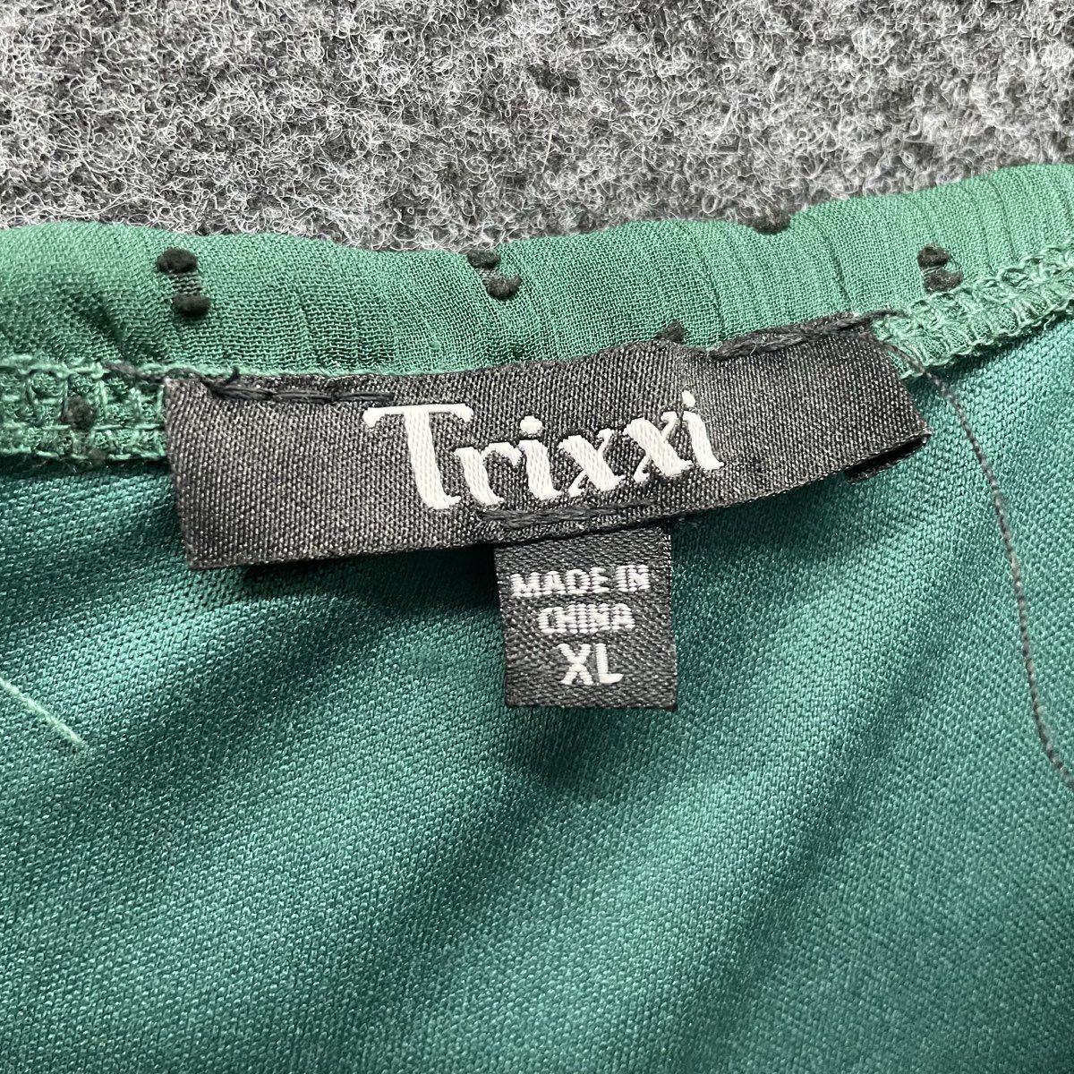 Trixxi Women's Green Swiss Dot Tiered Sleeveless Fit & Flare Dress Sz XL