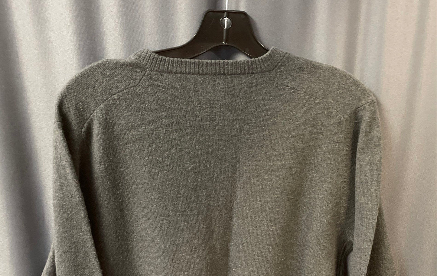 Vintage Y2K J. Crew Men's Gray Lambswool Cashmere V-Neck Sweater Sz M