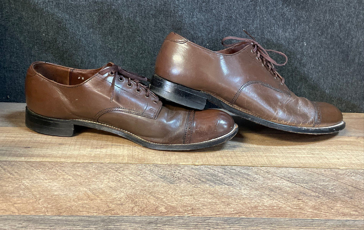 Stacy Adams Madison Brown Leather Cap Toe Oxfords Men's Size 9.5 E