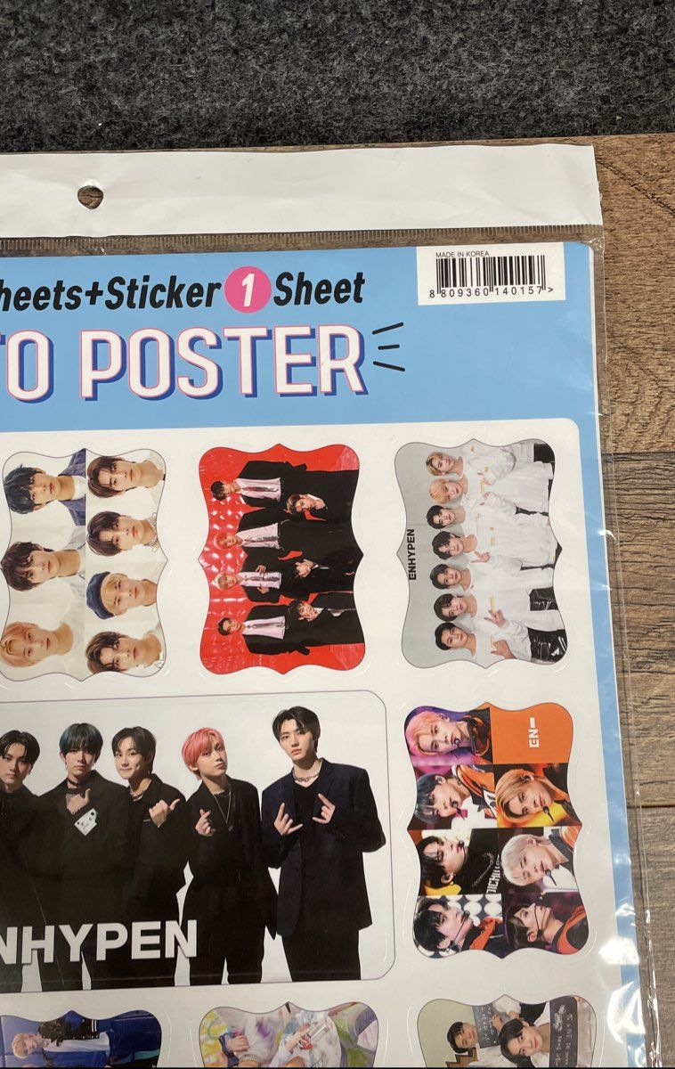 Enhypen Photo Poster & Sticker Sheet Set K-Pop Memorabilia Sealed Big Size Korea