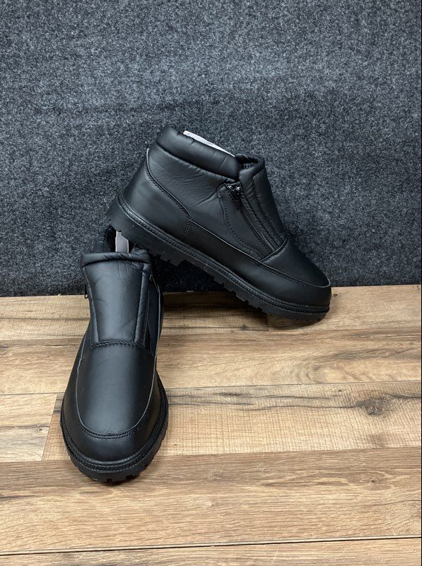Arctic Men's Black Dual Zip Winter Snow Boots Retractable Ice Cleat Size 12W