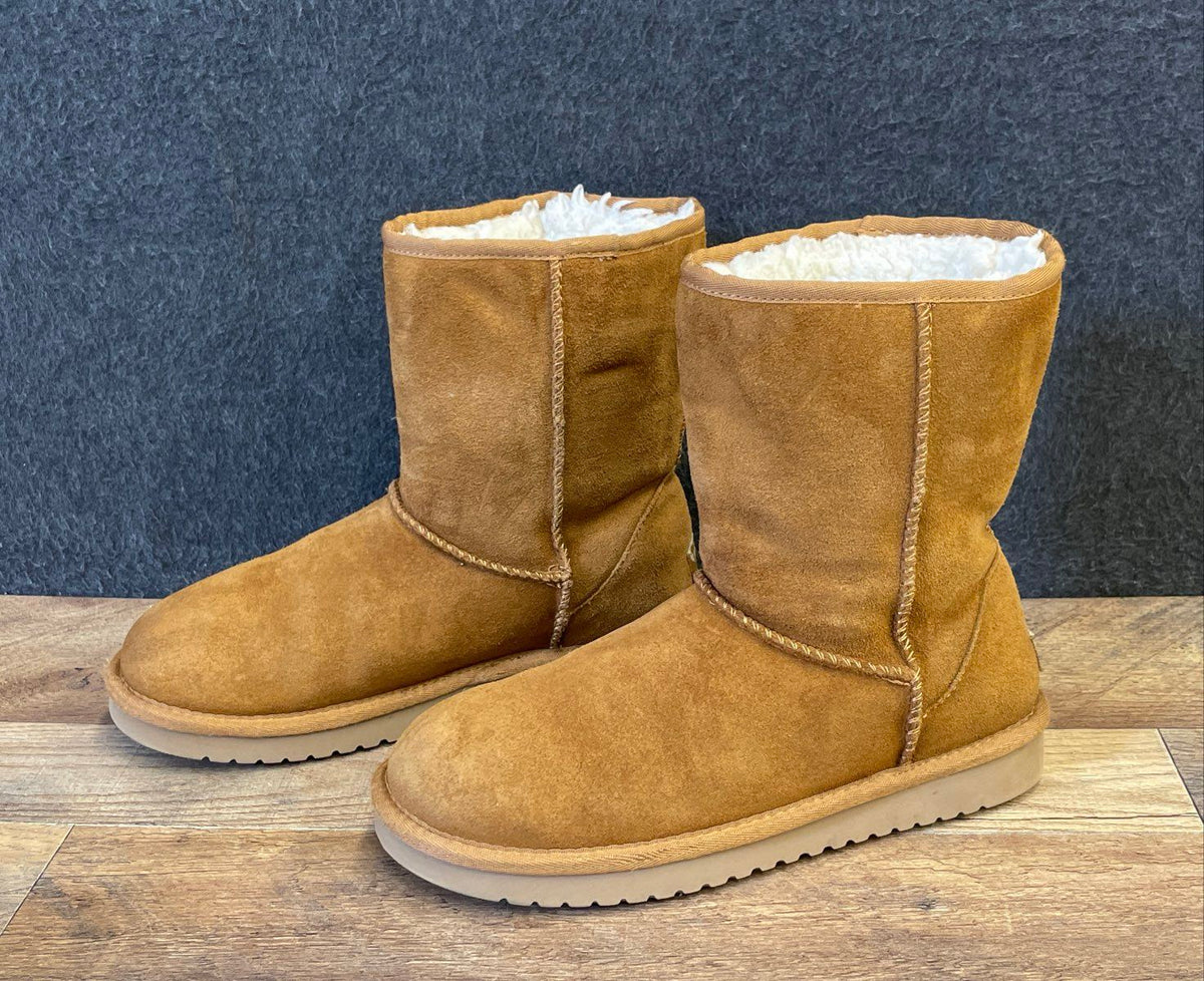 Koolaburra By UGG Koola Short Suede Boots Chestnut Tan Women's Size 7