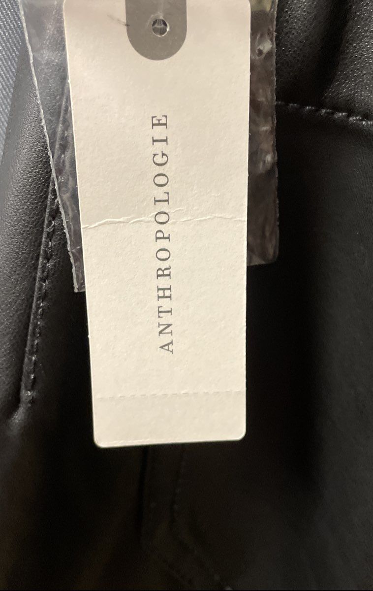 Anthropologie Maeve Women's Black The Colette Faux Leather Wide Leg Pants Sz 29T