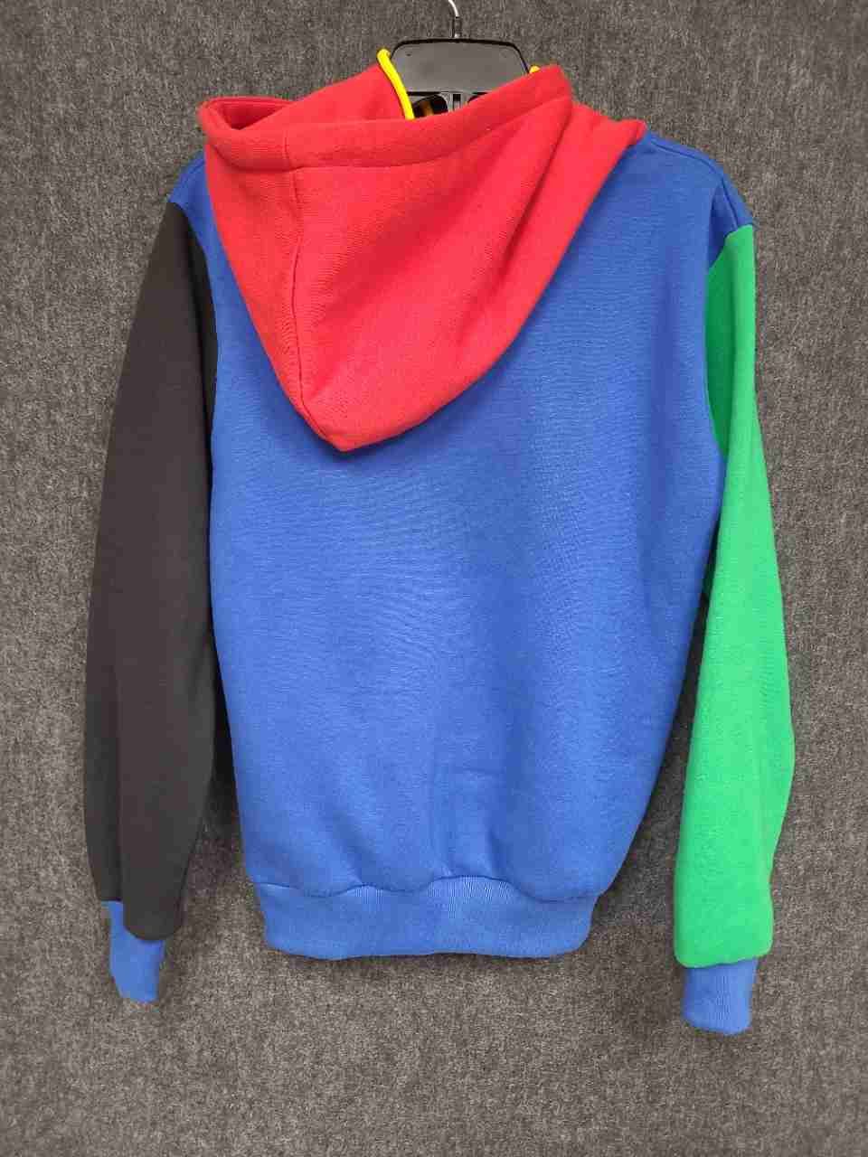 Spazz Apparel Men's Colorblock Pullover Hoodie Multi-Color Gothic Logo Sz XS