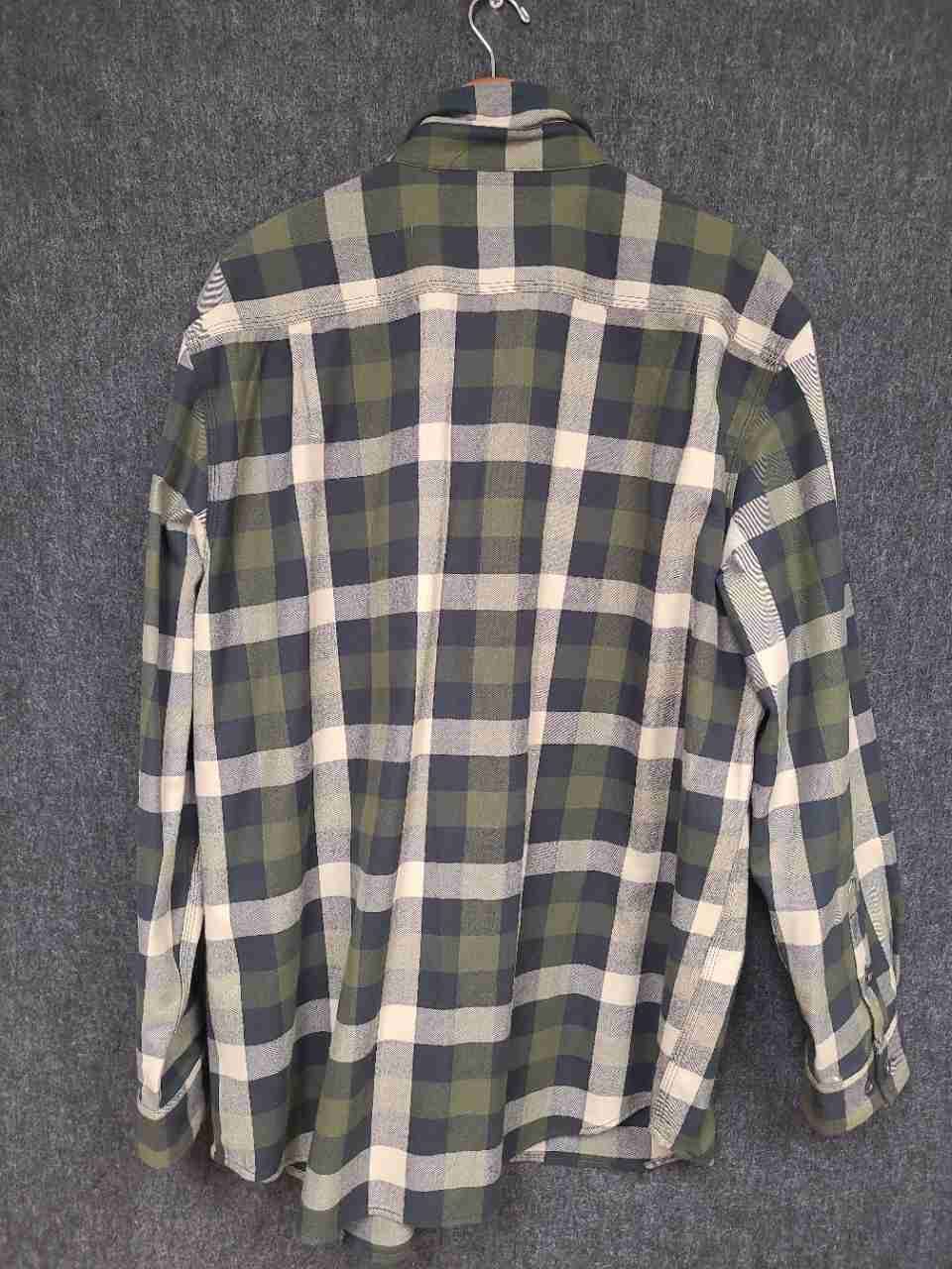 Carhartt Men's Hubbard Plaid Long Sleeve Shirt Green Cream Original Fit XL