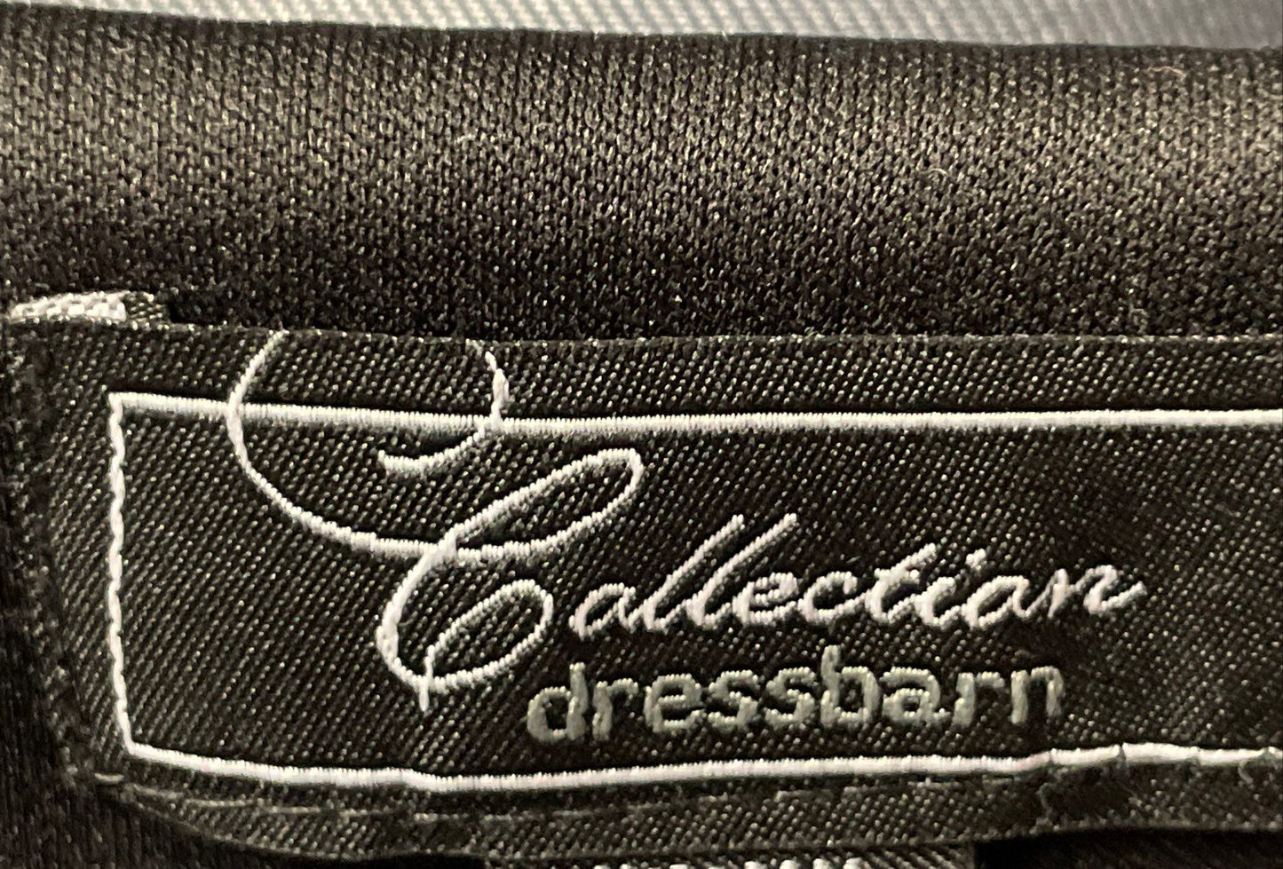 Dressbarn Collection Women's Black Tiered Ruffle Beaded Neckline Dress Sz 18