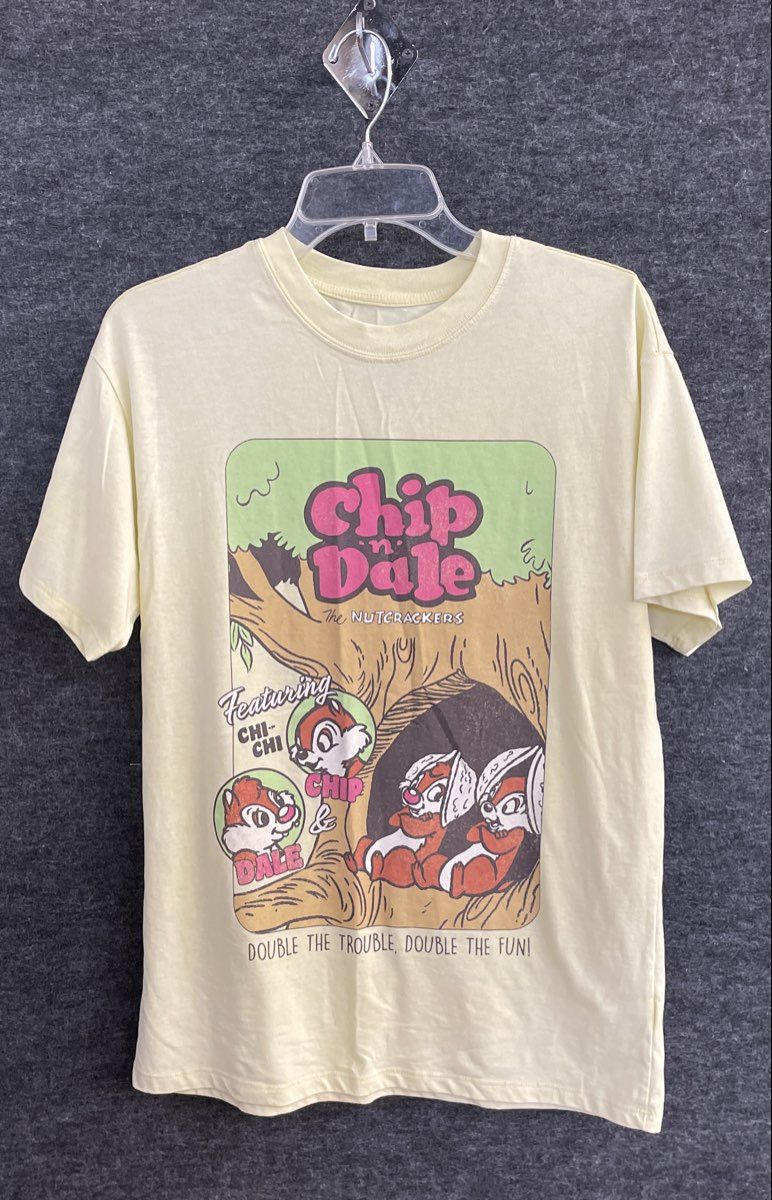 Disney Chip 'n Dale The Nutcrackers Graphic T-Shirt Yellow Freeze Sz S