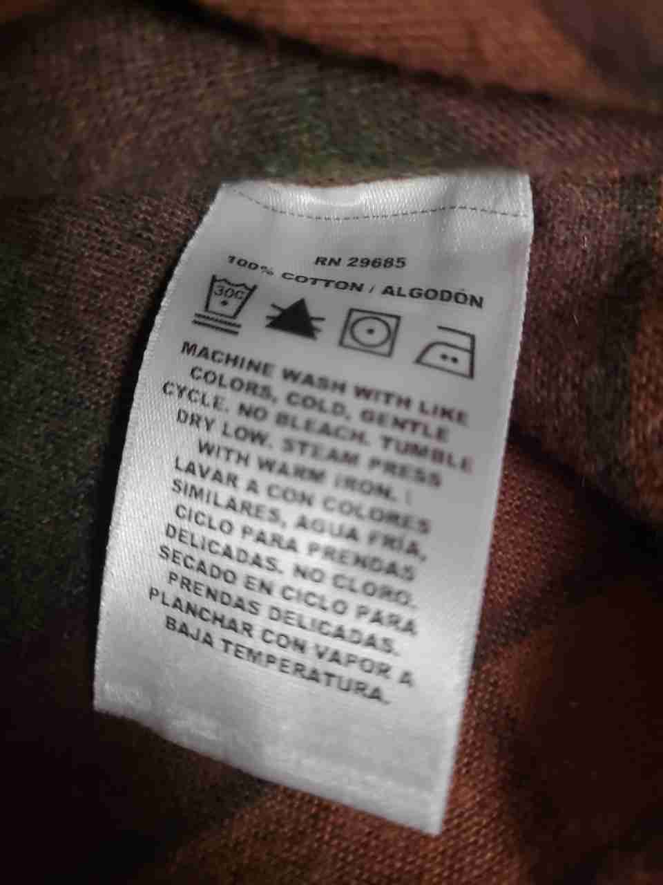 Pendleton Men's Orange Green Plaid Cotton Button Down Shirt Sz M