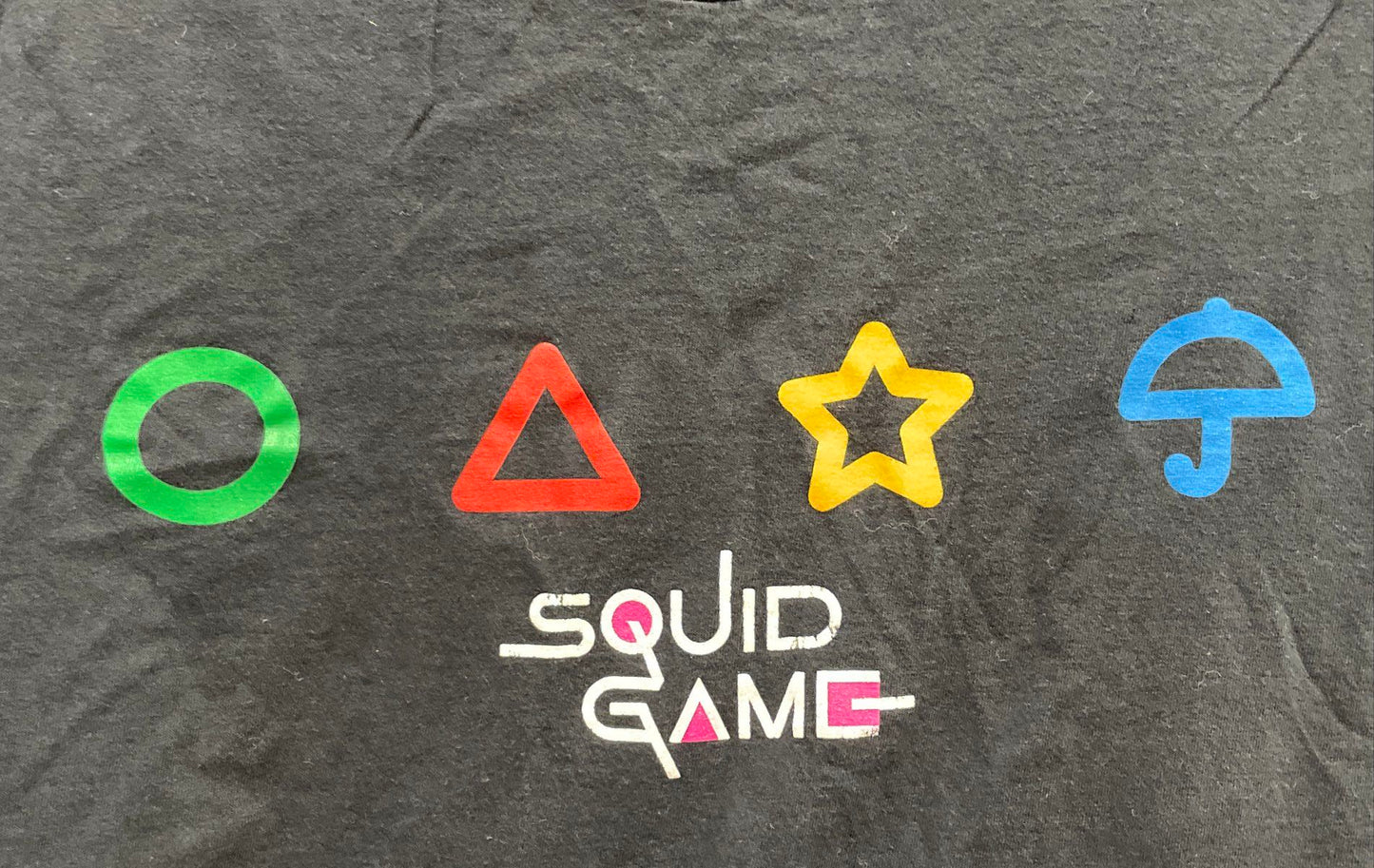 Netflix Squid Game Men's Black Graphic Print Symbols Logo T-Shirt Size XL