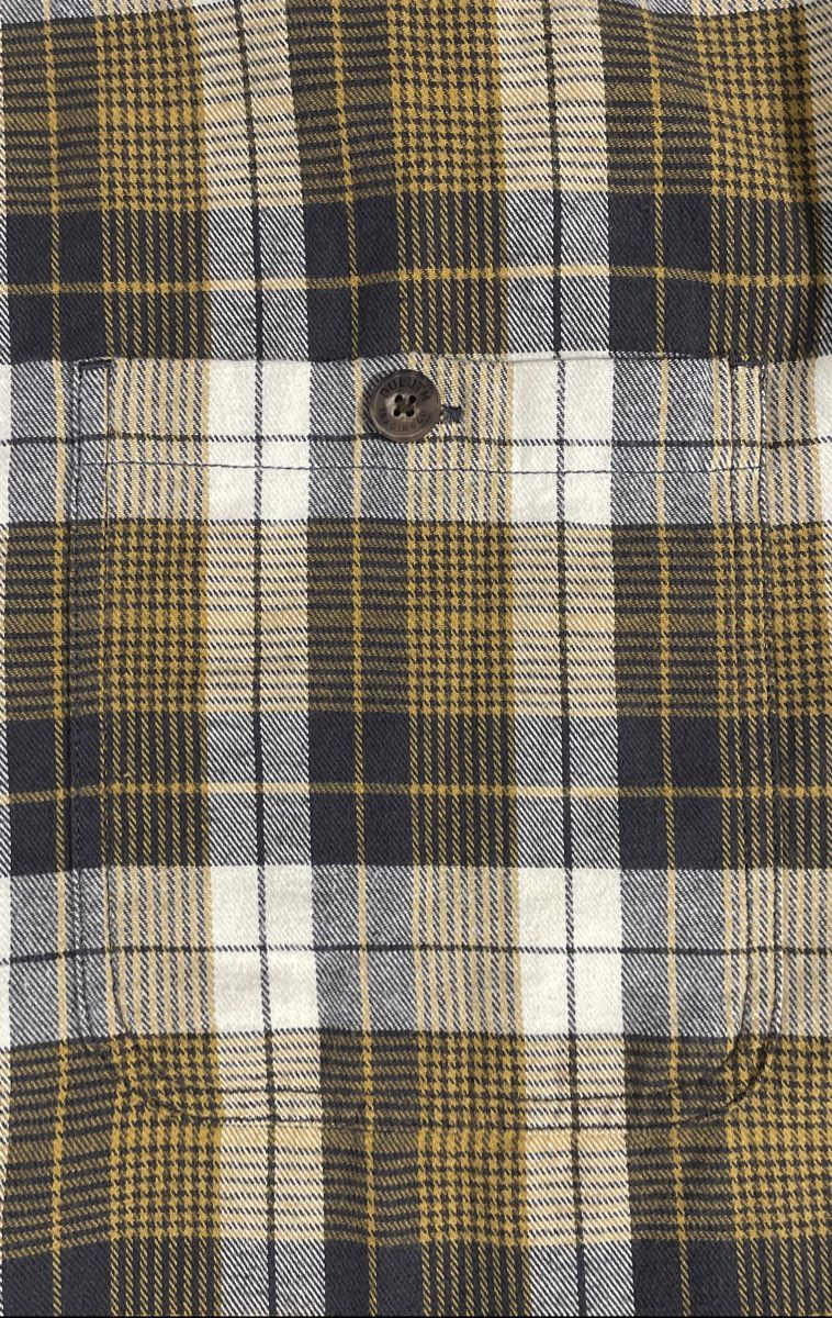 Duluth Trading Co Men's Yellow Plaid Free Swingin' Flannel Shirt XL Relaxed