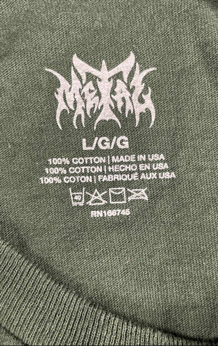 Men's Size L Green Metal Metal Mushroom Logo Longsleeve
