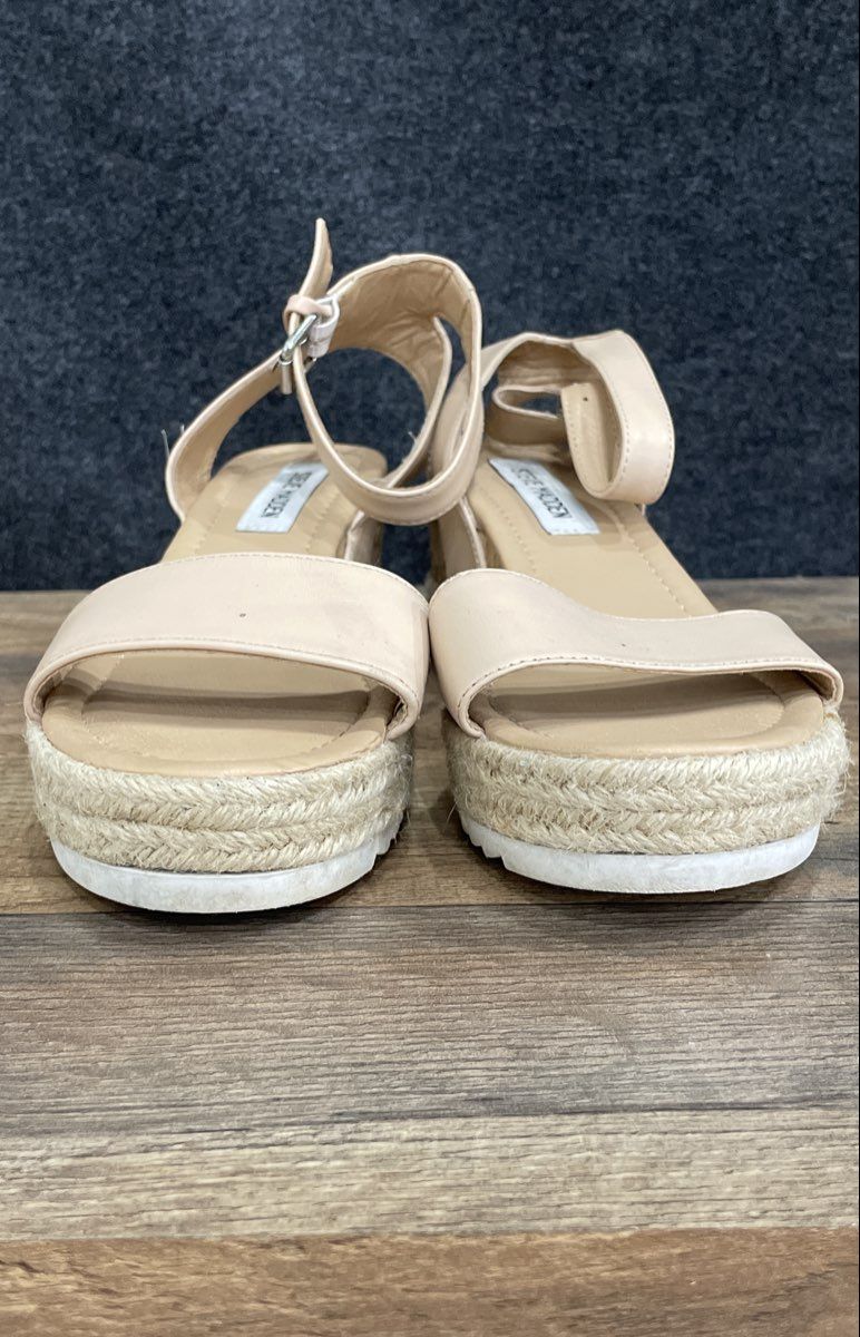 Steve Madden Tan Platform Espadrille Wedge Sandals Women's Size 8
