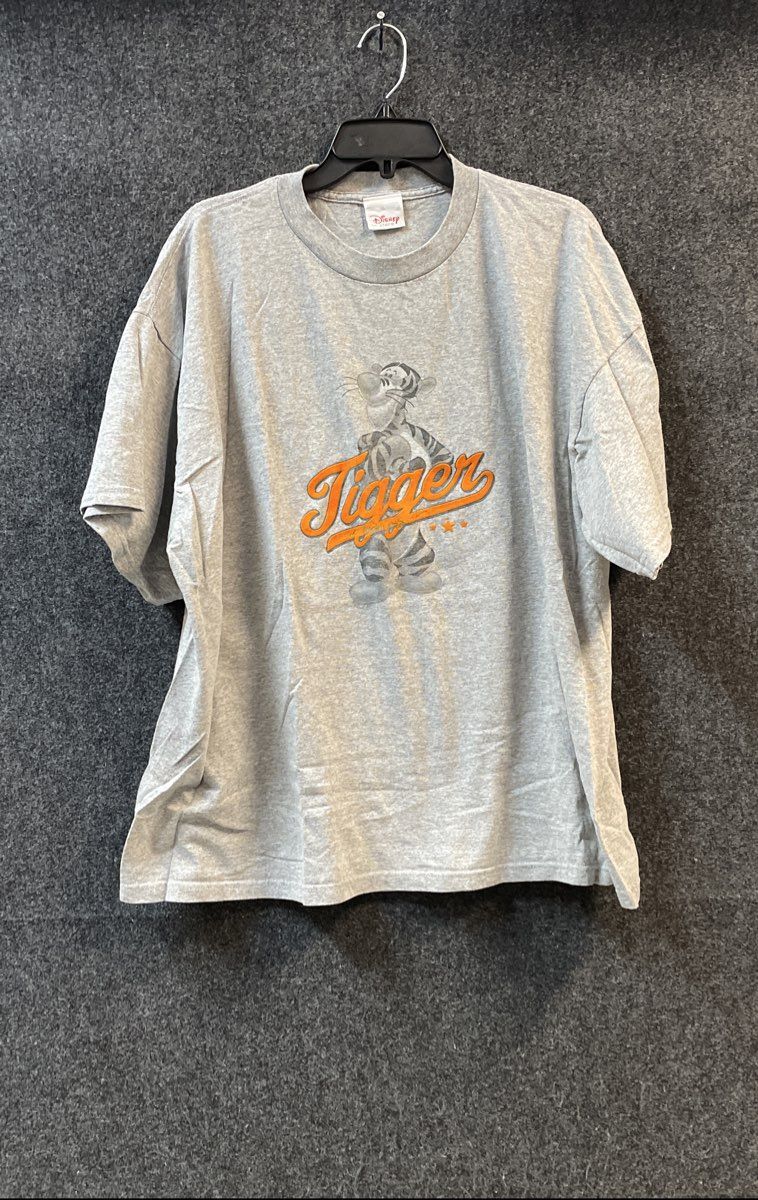 Disney Store Men's Tigger Graphic T-Shirt Gray Heather Vintage Y2K Sz 2XL