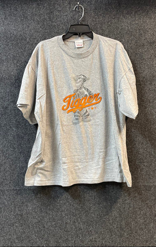 Disney Store Men's Tigger Graphic T-Shirt Gray Heather Vintage Y2K Sz 2XL