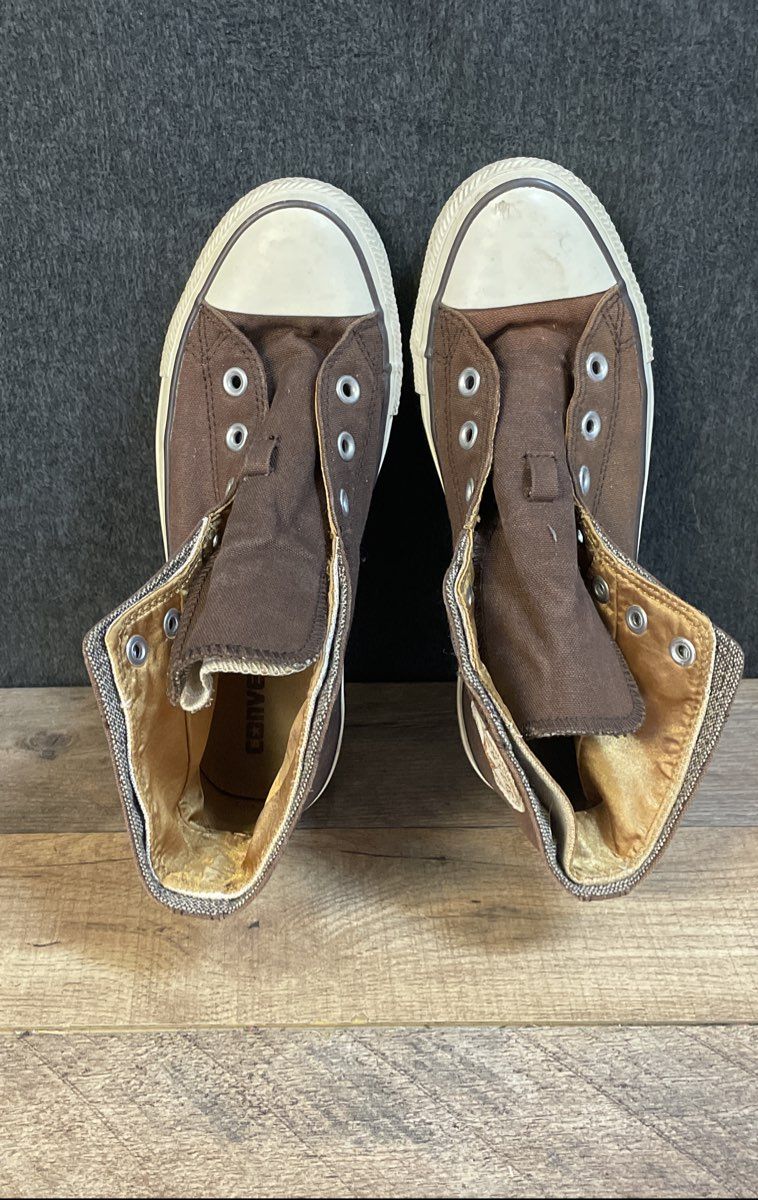 Converse Chuck Taylor All Star Brown Gold Satin Lining High Top Size 8