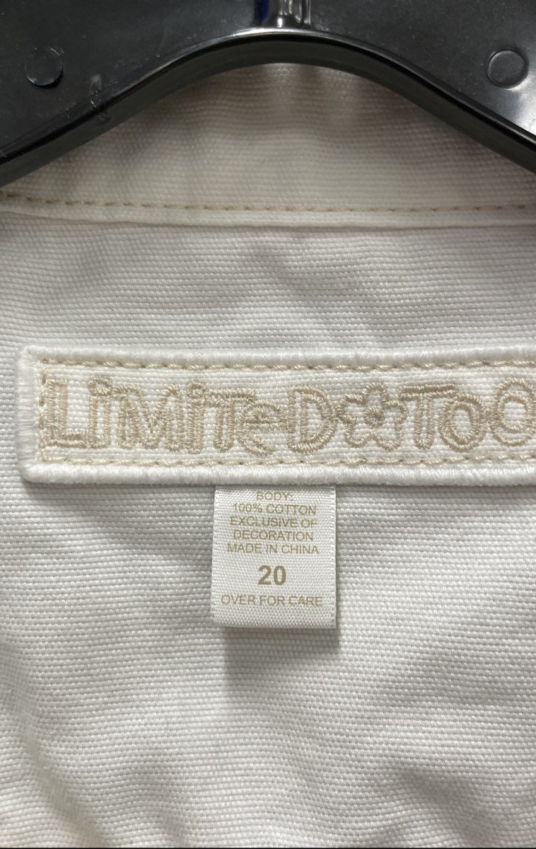 Limited Too Girls White Embroidered Rhinestone Cropped Bolero Jacket Size 20