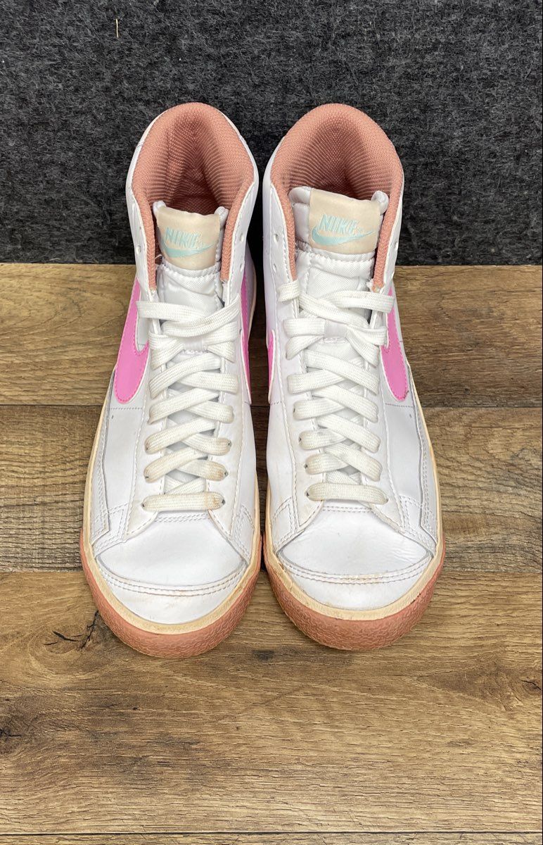 Nike Blazer Mid '77 GS White Pink High Top Sneakers Size 5.5Y