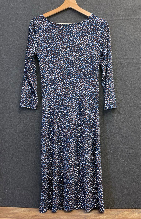 Ann Taylor Factory Women's Blue Abstract Print 3/4 Sleeve Dress NWT Size S