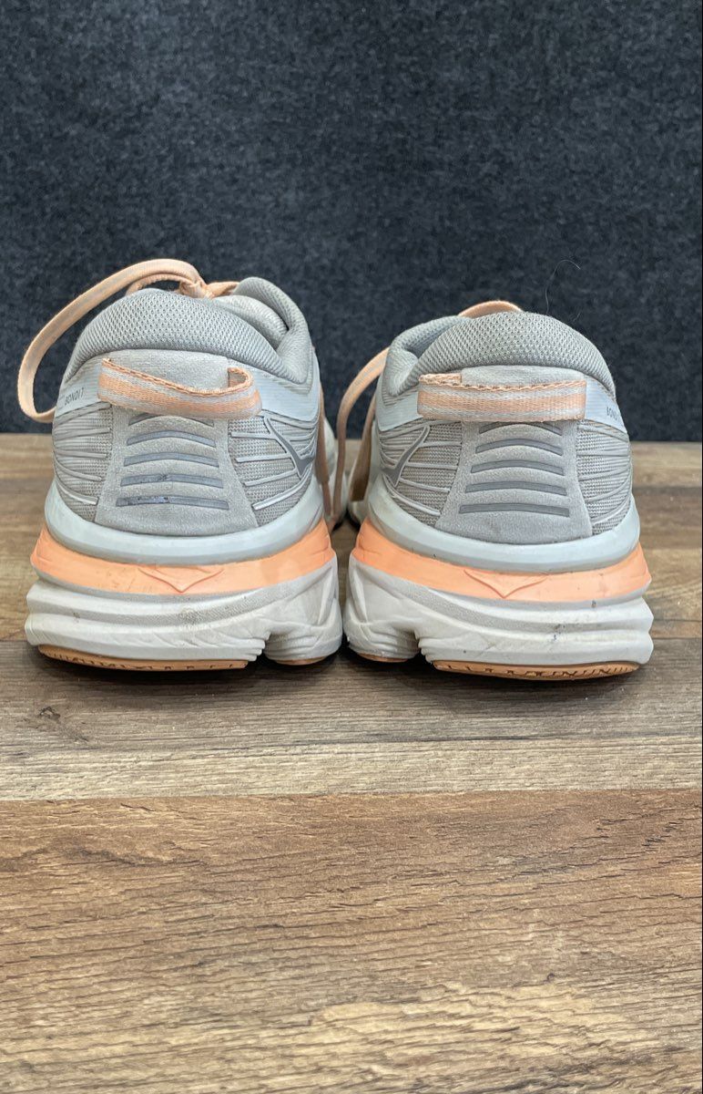 Hoka One One Bondi 7 Grey Orange Men's Road Running Shoes Size 8.5D