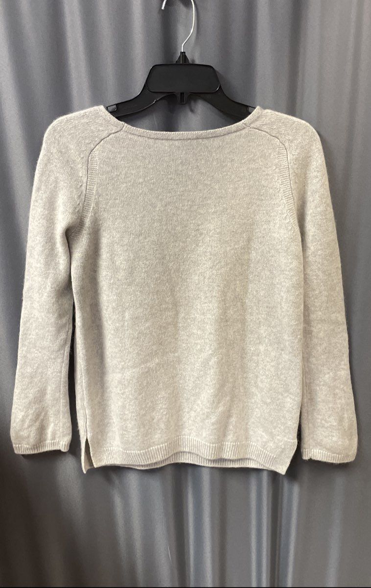 Talbots Women's Heather Gray 100% Pure Cashmere Long Sleeve Sweater Sz S