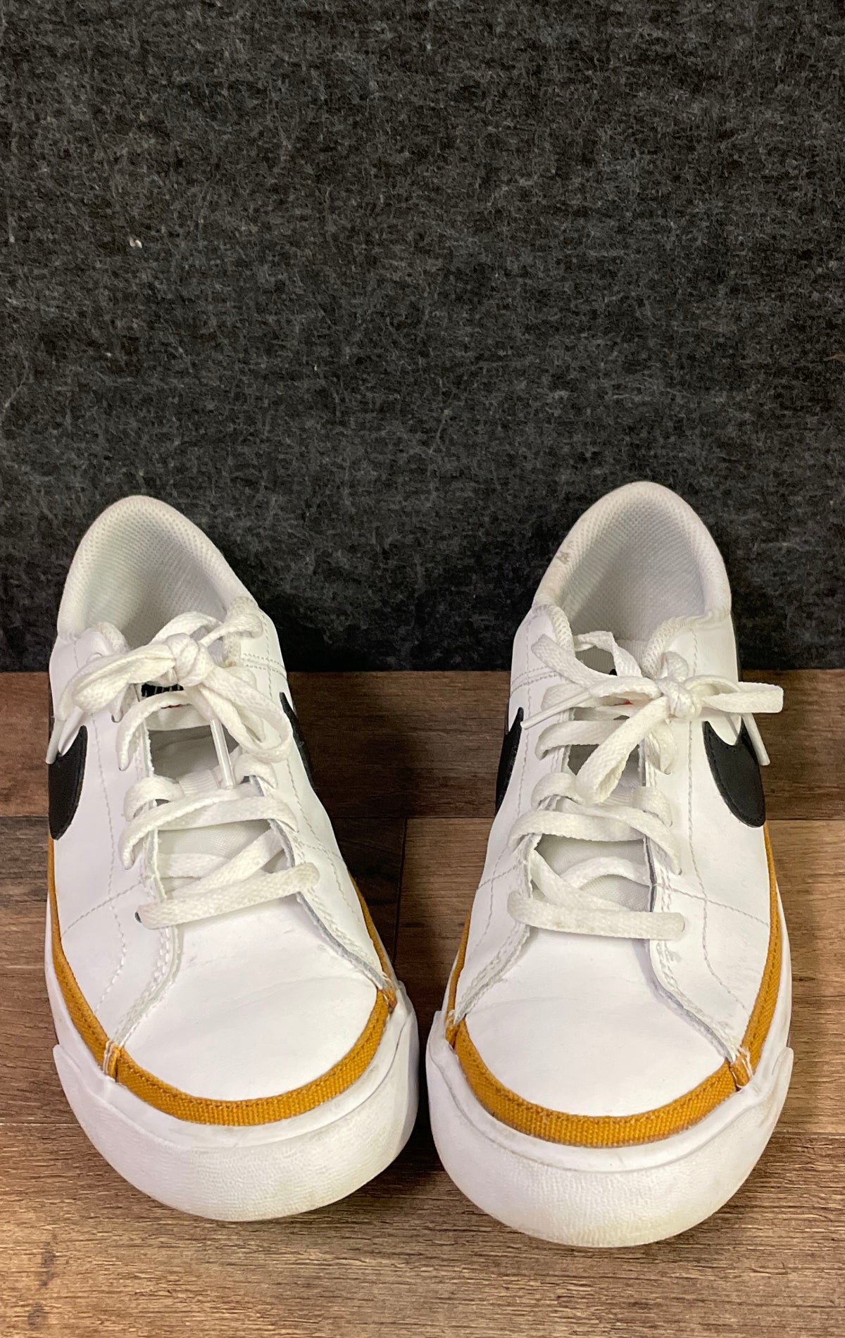Nike Court Legacy DA5380-102 White Black Gum Sneakers Size 5Y