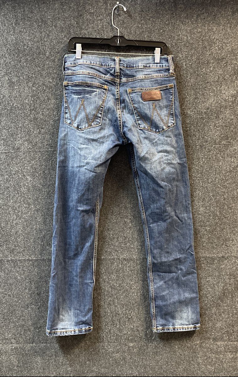 Wrangler Men's Blue Retro Slim Straight Jeans Medium Wash Sz 30x32