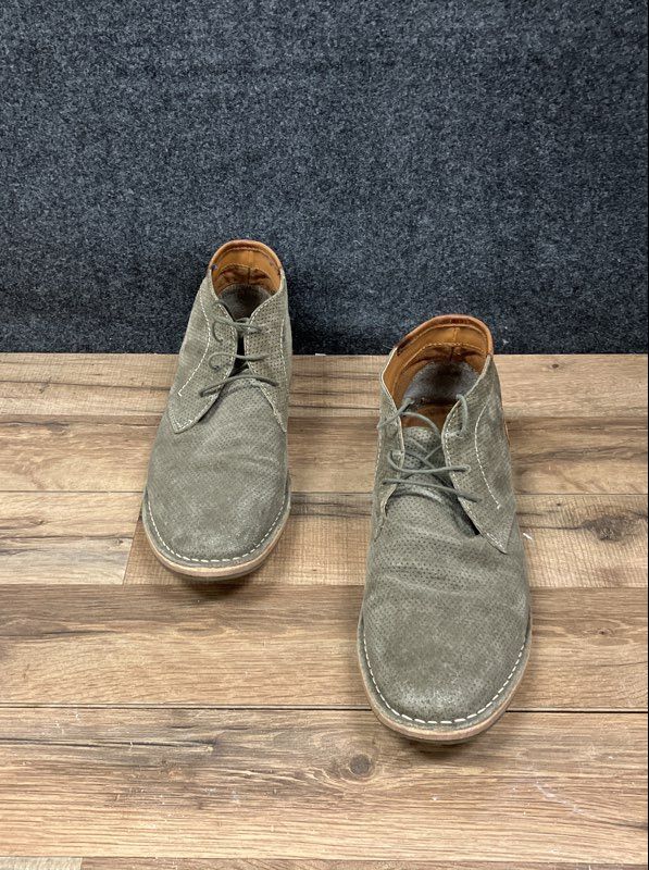 Steven Hanson 375 Olive Suede Perforated Chukka Boots Men's Size 12