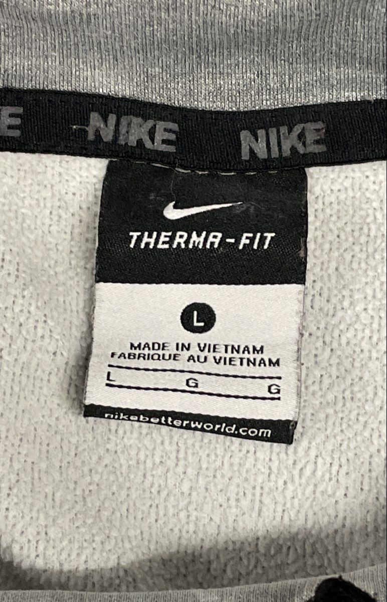 Nike Men's Therma-FIT Pullover Hoodie Gray Halftone Swoosh Size L