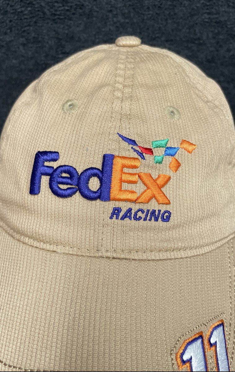 NASCAR Denny Hamlin FedEx Racing Hat #11 Chase Authentics Tan Cotton Cap