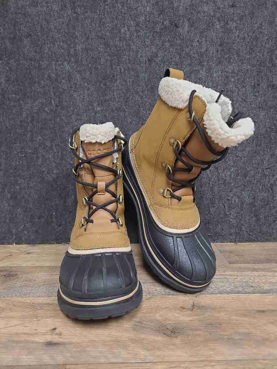 Crocs AllCast II Luxe Waterproof Snow Duck Boots Wheat Black Men's Size 8