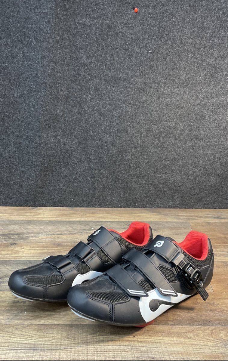 Peloton Indoor Cycling Shoes Black Red White With Delta Cleats Size 7