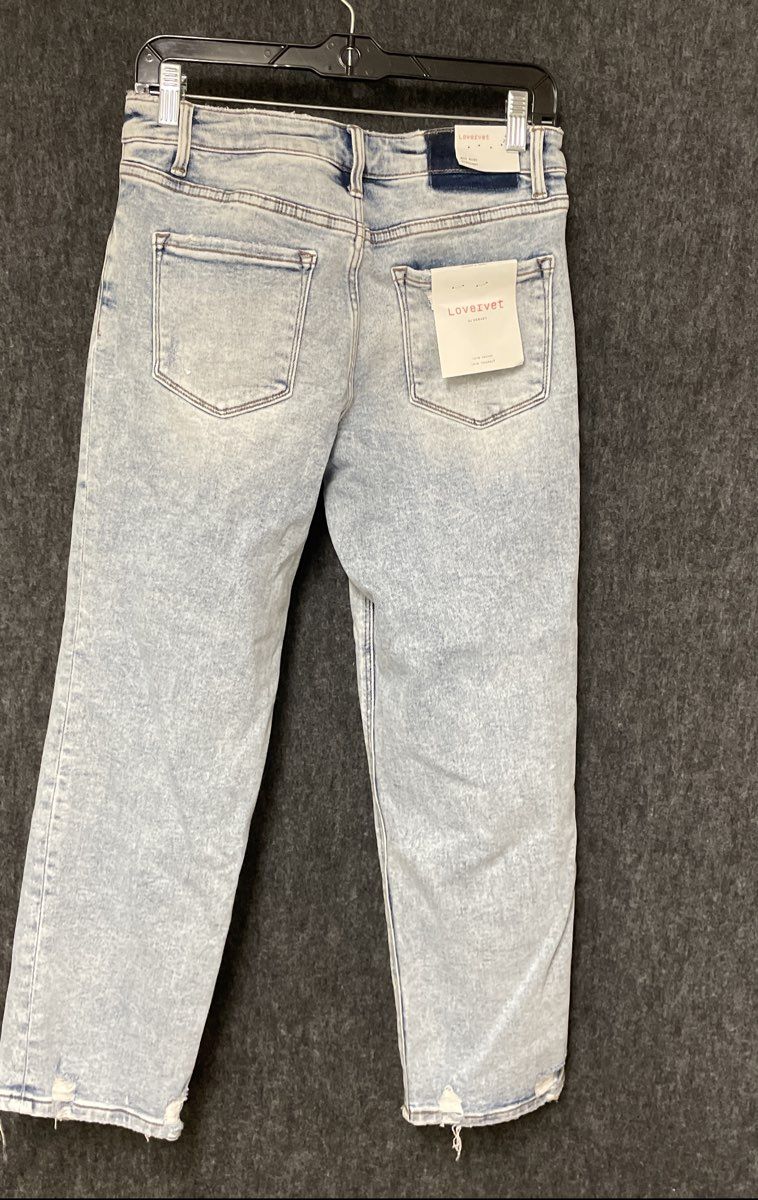 Lovervet by VERVET Women's Light Acid Wash Mid Rise Straight Leg Jeans NWT Sz 29