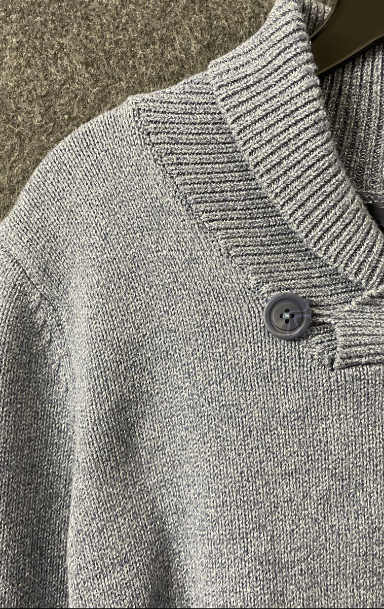 Gap Men's Blue Shawl Collar Cotton Pullover Sweater Sz M