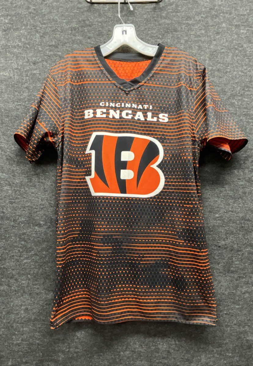 NFL Flag Play Football Cincinnati Bengals Men's Orange Jersey Sublimated Sz M