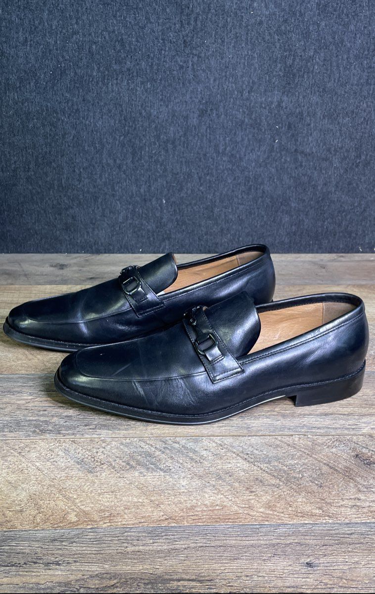 Blake McKay M6 Black Leather Horse Bit Loafers Men's Size 10.5