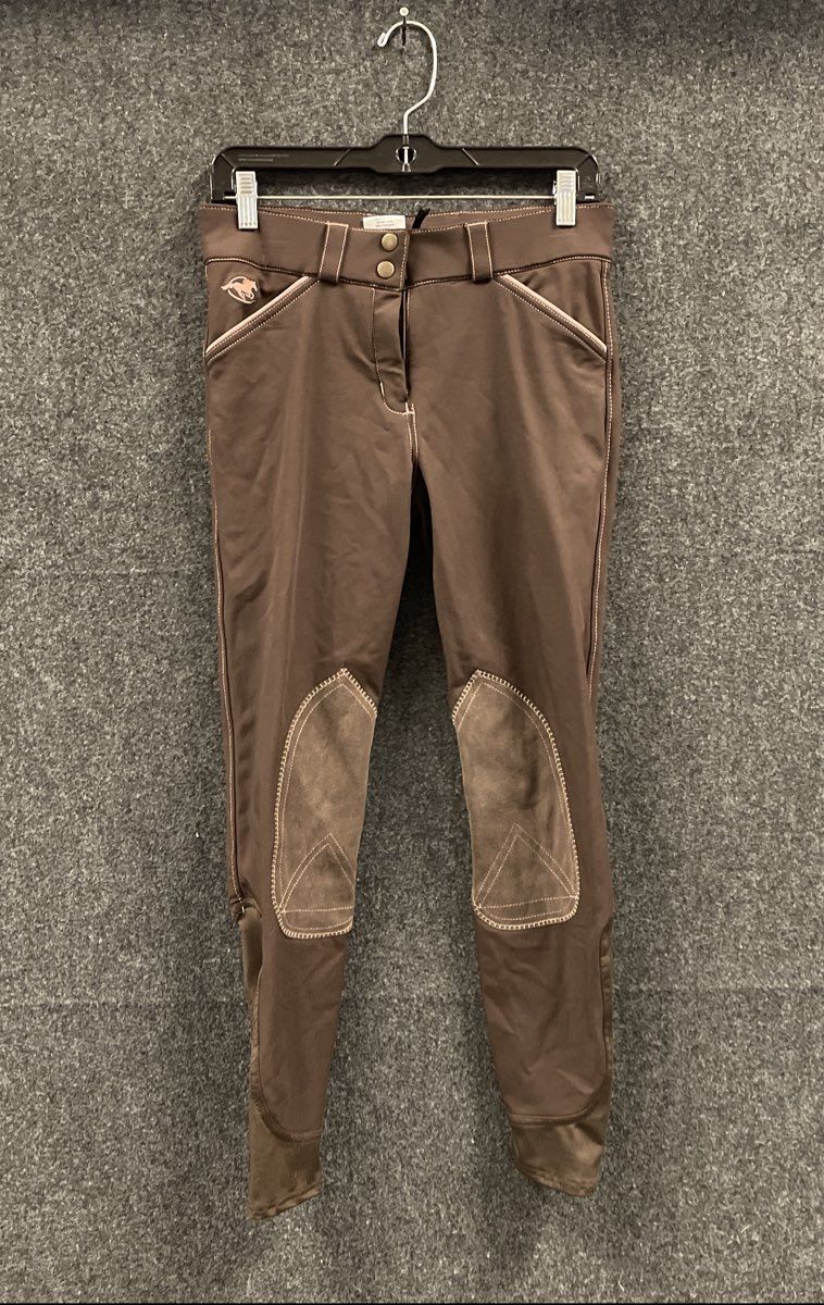 SmartPak Piper Women's Brown Suede Knee Patch Equestrian Riding Breeches Sz 26L