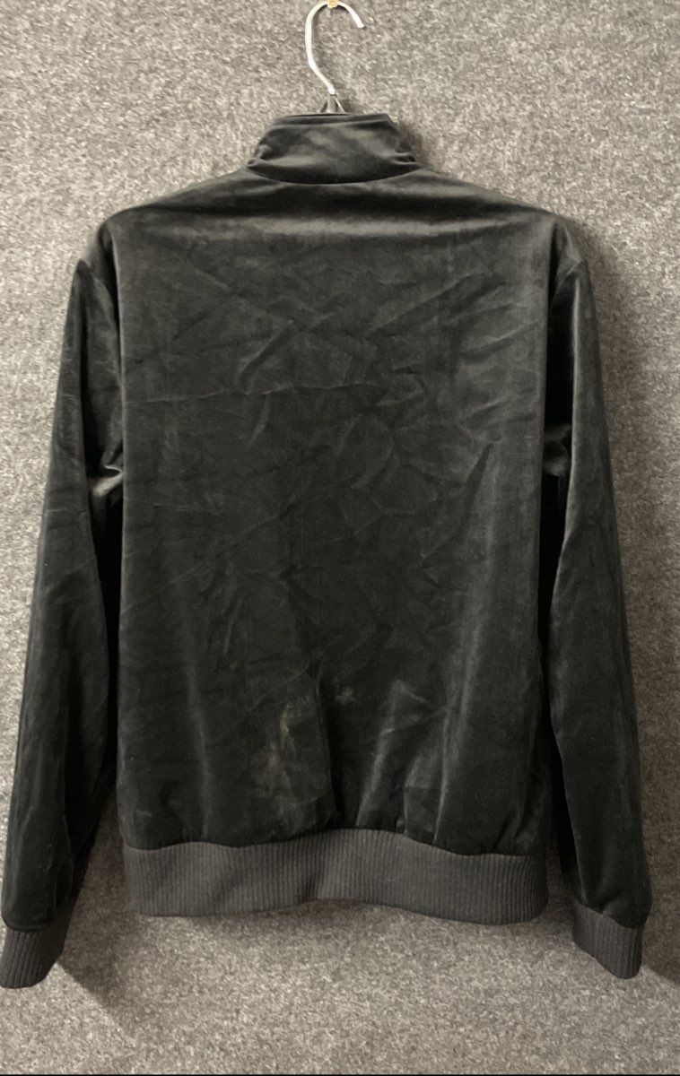 Forever 21 Men's Black Velour Full Zip Stripe Track Jacket Size M