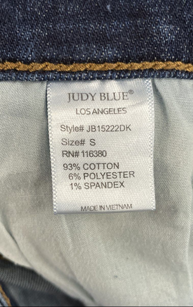 Judy Blue Women's Dark Wash Faded Denim Shorts Style JB15222DK Sz S