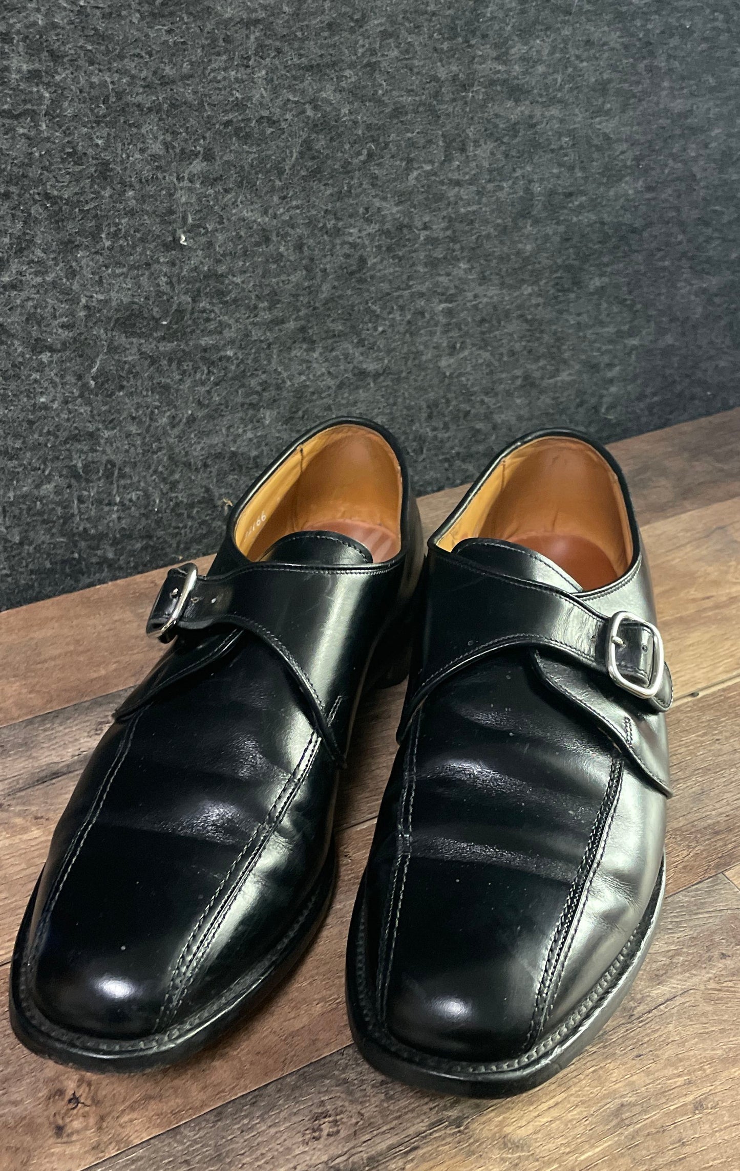 Allen Edmonds Concord Black Single Monk Strap Bicycle Toe Shoes Size 11.5 B