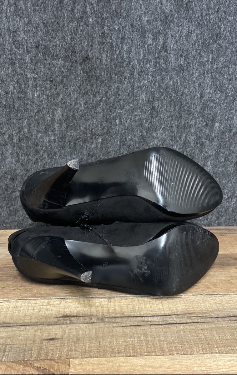 Kelly & Katie Black Faux Suede Stiletto Heel Ankle Boots Size 8.5