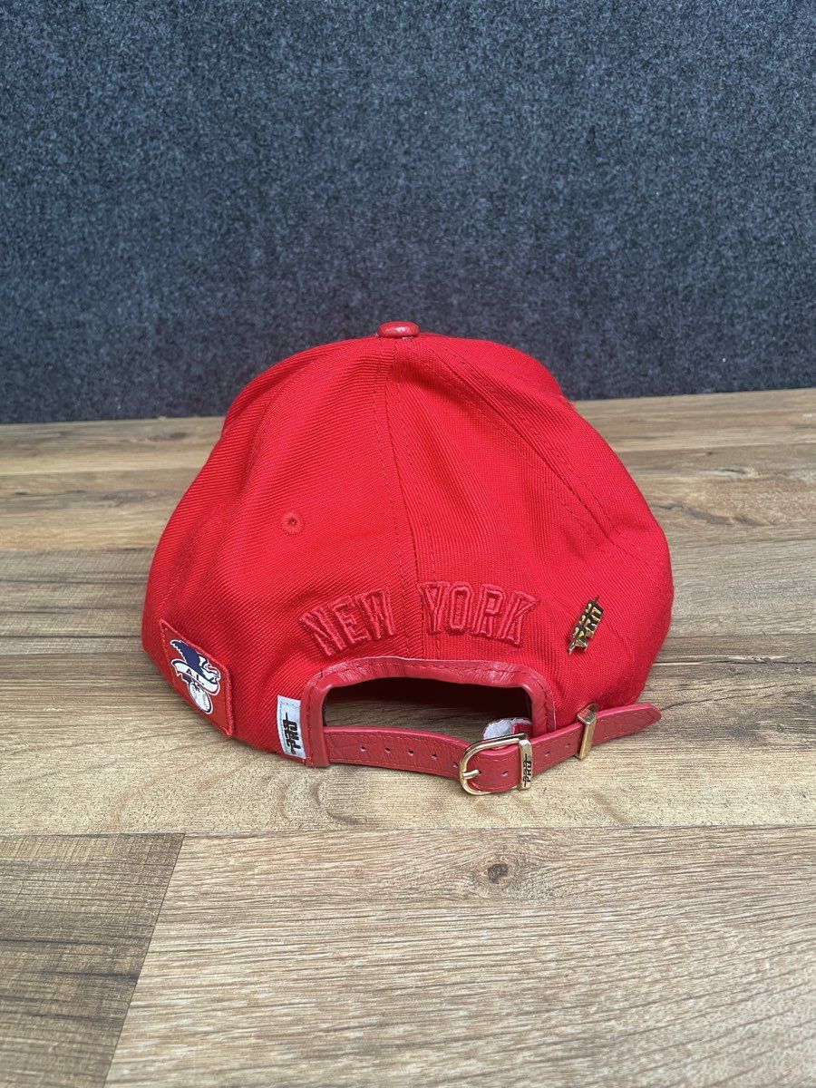 Pro Standard Men's New York Yankees Red Leather Bill MLB Strapback Hat One Size
