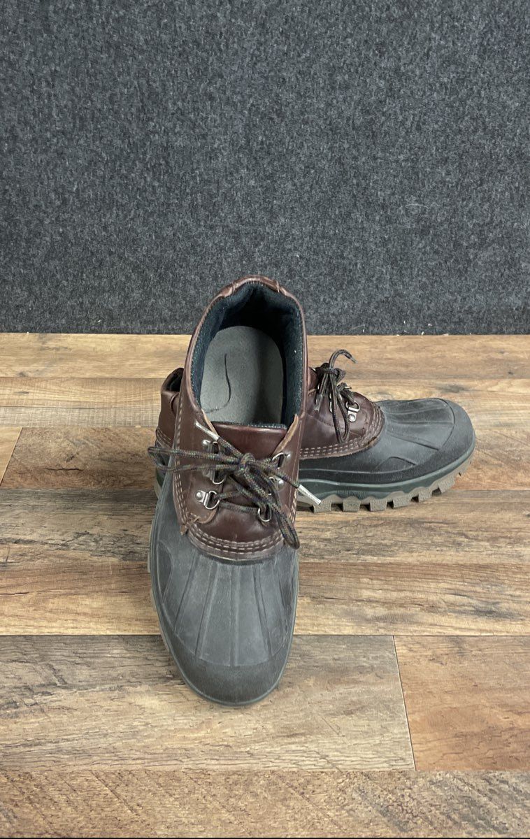 L.L. Bean Storm Chaser 3-Eye Low Duck Boots Brown Black Size 10