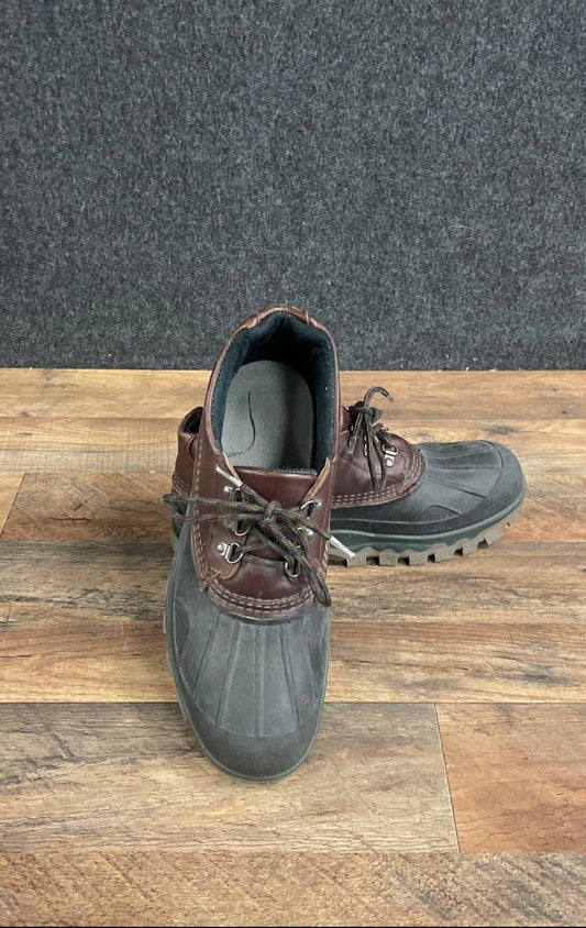 L.L. Bean Storm Chaser 3-Eye Low Duck Boots Brown Black Size 10