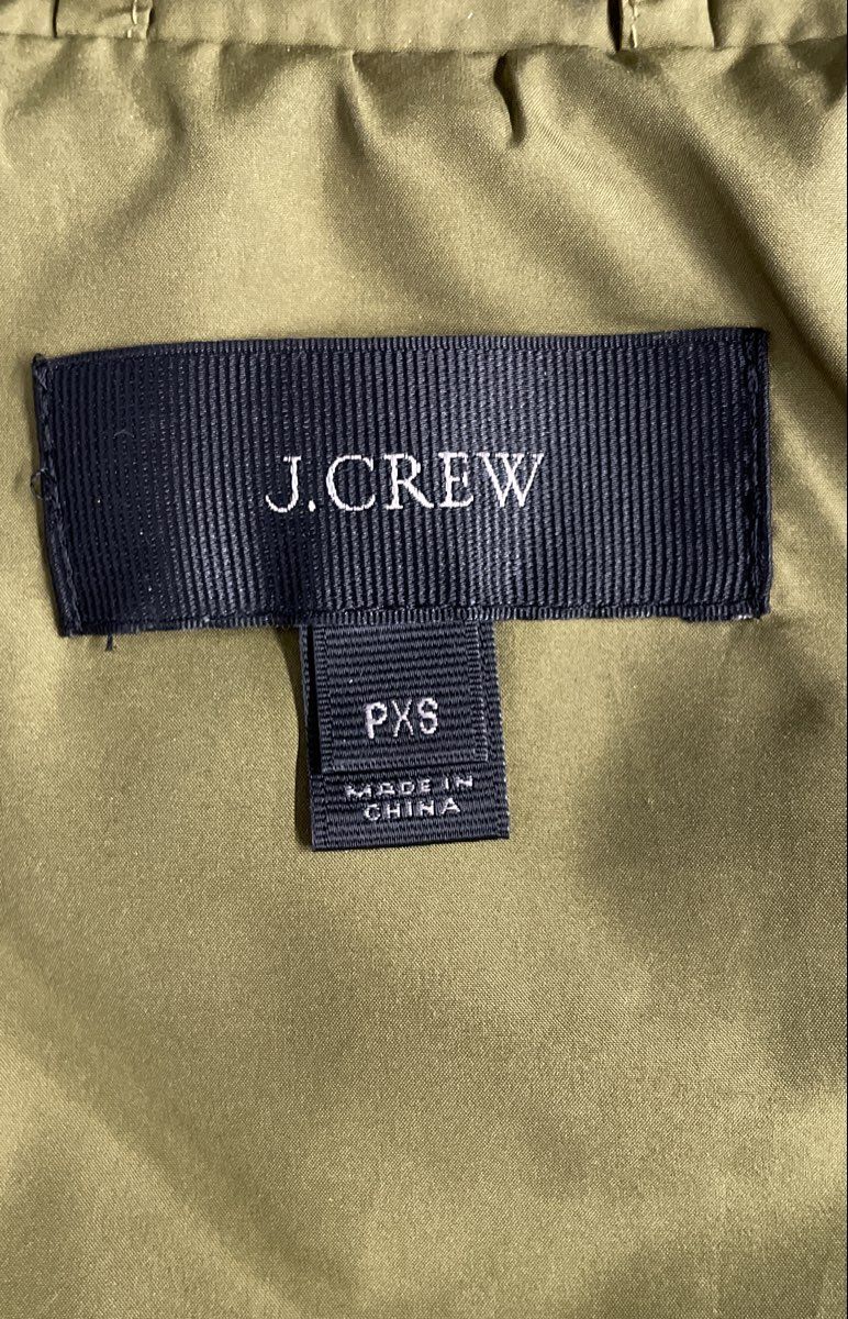 J.Crew Women's Olive Green Diamond Quilted Down Puffer Vest Sz PXS