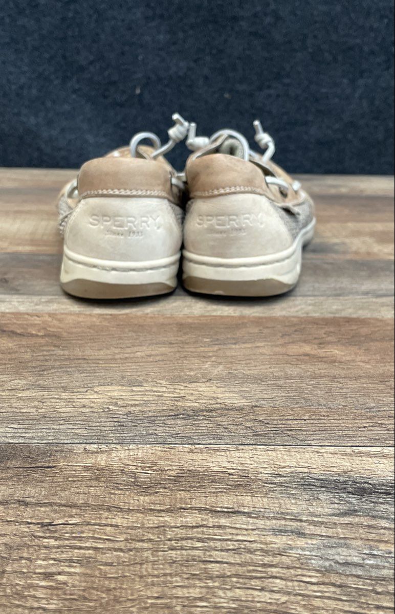 Sperry Top-Sider Angelfish Brown Tan Leather Mesh Boat Shoes Women's Size 7.5