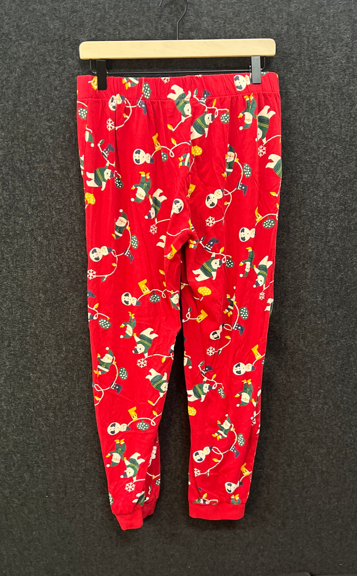 Esmara Women's Red Christmas Holiday Pajama Set Snowman Santa 2-Piece Sz M 8/10
