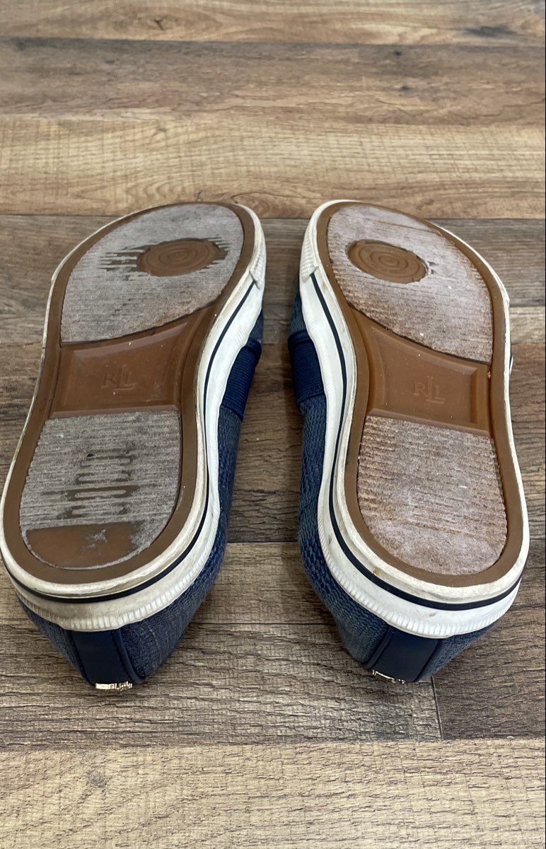 Lauren Ralph Lauren Jinnie Blue Woven Slip-On Sneakers Size 10