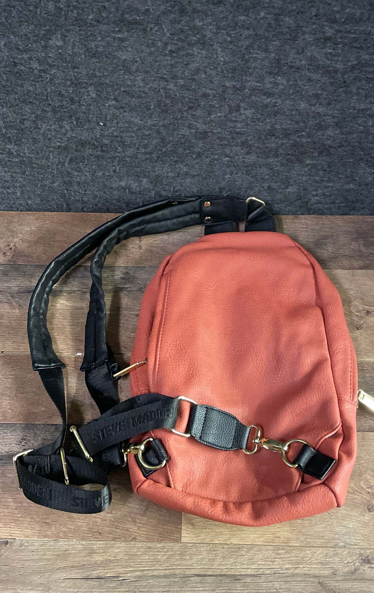 Steve Madden Pink Pebbled Mini Backpack Gold Hardware Adjustable Straps